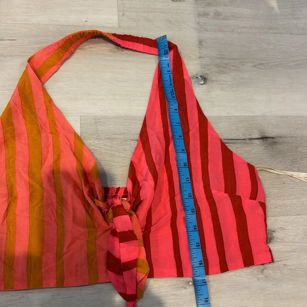FARM Rio for Anthropologie NWT Pink Combo Cropped Top with smocked back. - Picture 8 of 11